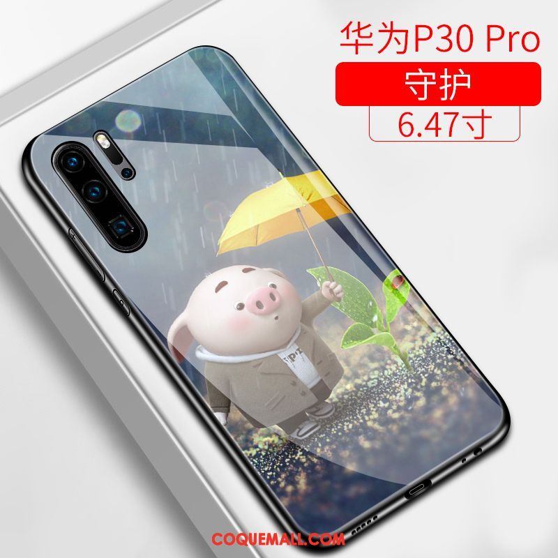 Étui Huawei P30 Pro Personnalité Fluide Doux Tendance, Coque Huawei P30 Pro Net Rouge Incassable