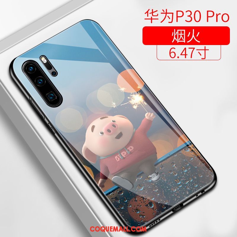 Étui Huawei P30 Pro Personnalité Fluide Doux Tendance, Coque Huawei P30 Pro Net Rouge Incassable