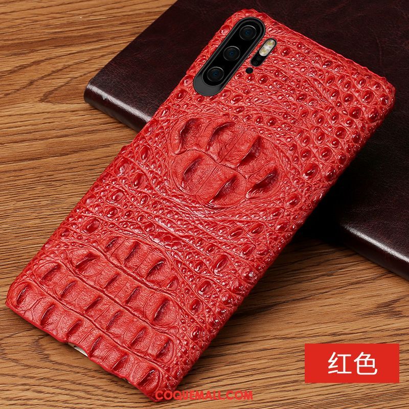 Étui Huawei P30 Pro Personnalité Marque De Tendance Cuir Véritable, Coque Huawei P30 Pro Luxe Qualité Braun