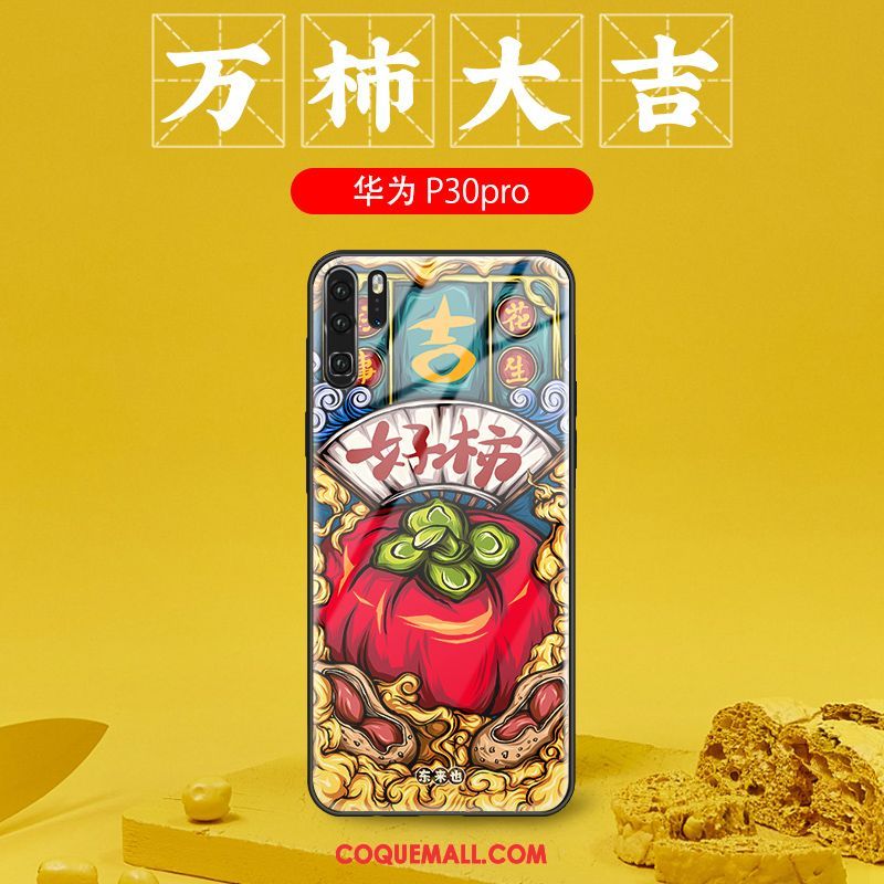 Étui Huawei P30 Pro Personnalité Verre Style Chinois, Coque Huawei P30 Pro Tendance Téléphone Portable