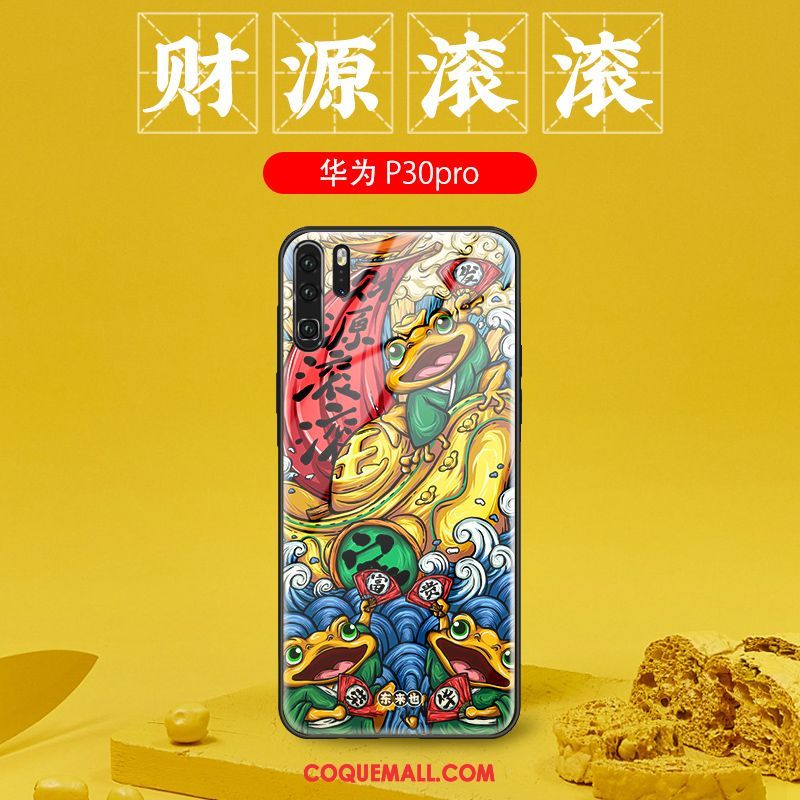 Étui Huawei P30 Pro Personnalité Verre Style Chinois, Coque Huawei P30 Pro Tendance Téléphone Portable