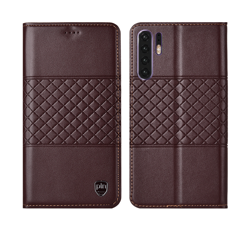 Étui Huawei P30 Pro Protection Incassable Clamshell, Coque Huawei P30 Pro Nouveau Cuir Véritable