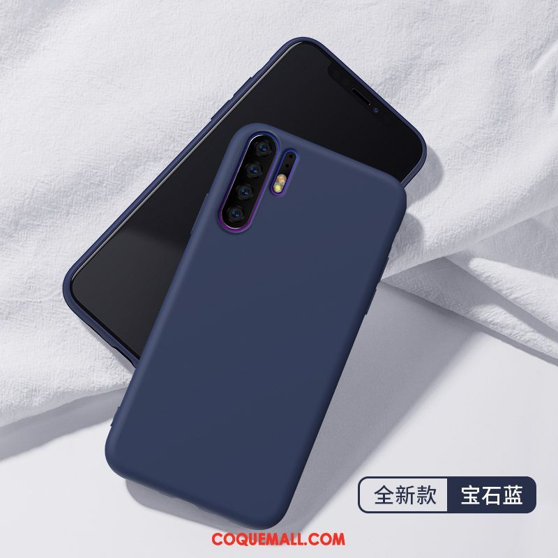 Étui Huawei P30 Pro Protection Téléphone Portable Fluide Doux, Coque Huawei P30 Pro Noir Silicone