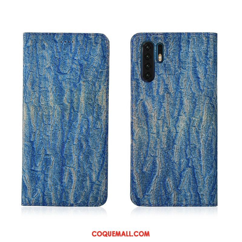 Étui Huawei P30 Pro Silicone Cuir Véritable Nouveau, Coque Huawei P30 Pro Tout Compris Bleu