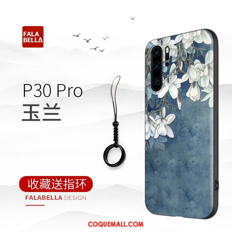 Étui Huawei P30 Pro Silicone Protection Bleu, Coque Huawei P30 Pro Incassable Téléphone Portable