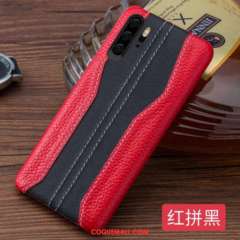 Étui Huawei P30 Pro Simple Élégant Téléphone Portable, Coque Huawei P30 Pro Qualité Cuir Véritable Braun