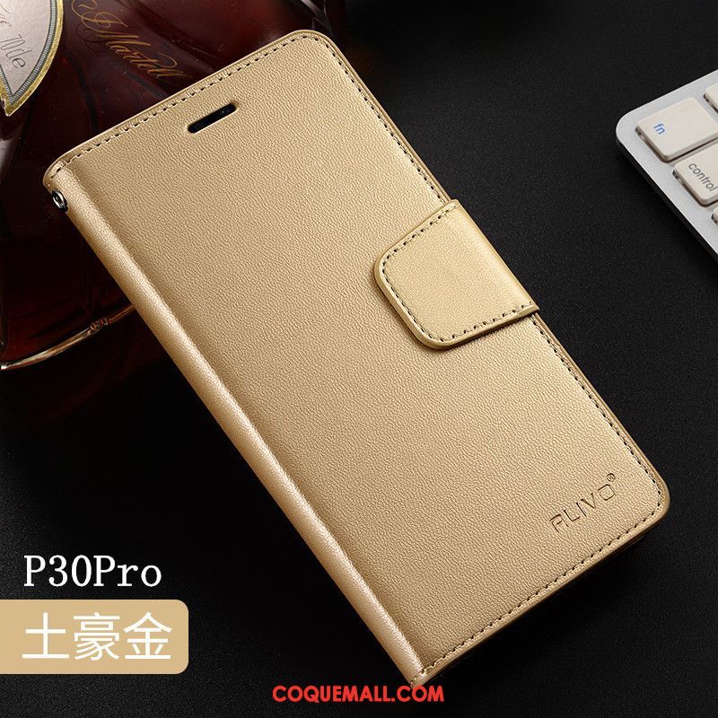 Étui Huawei P30 Pro Tendance Rouge En Cuir, Coque Huawei P30 Pro Protection Incassable