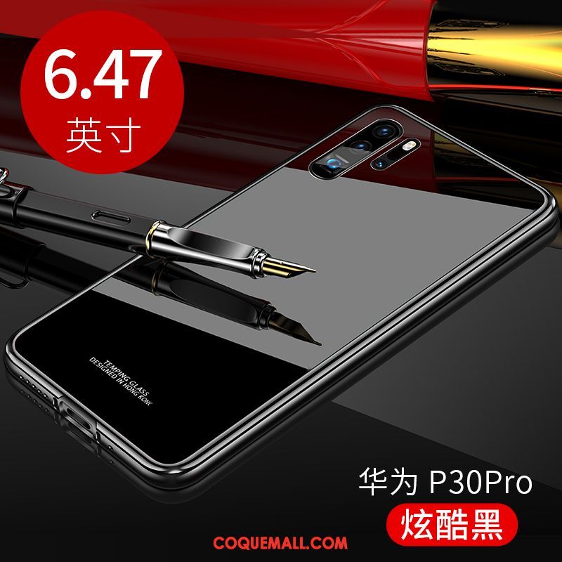 Étui Huawei P30 Pro Très Mince Border Rouge, Coque Huawei P30 Pro Luxe Luxe