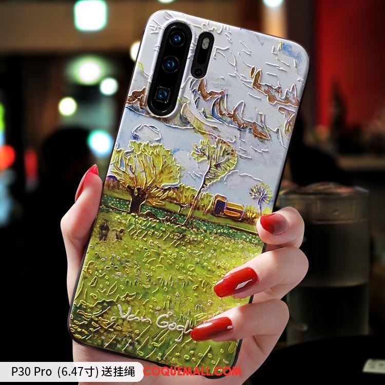 Étui Huawei P30 Pro Très Mince Ornements Suspendus Marque De Tendance, Coque Huawei P30 Pro Fluide Doux Incassable