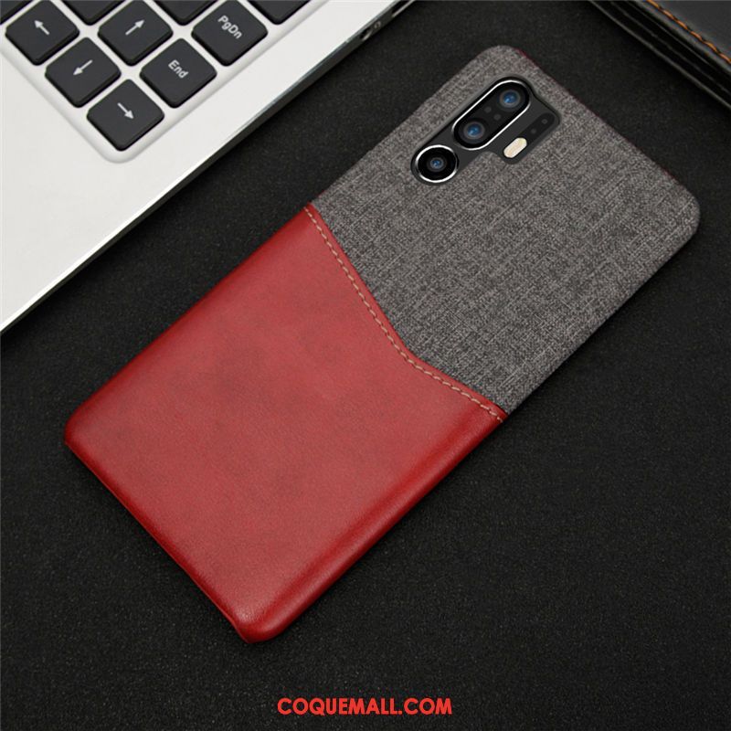 Étui Huawei P30 Pro Téléphone Portable Modèle Fleurie Vin Rouge, Coque Huawei P30 Pro Protection Tissu