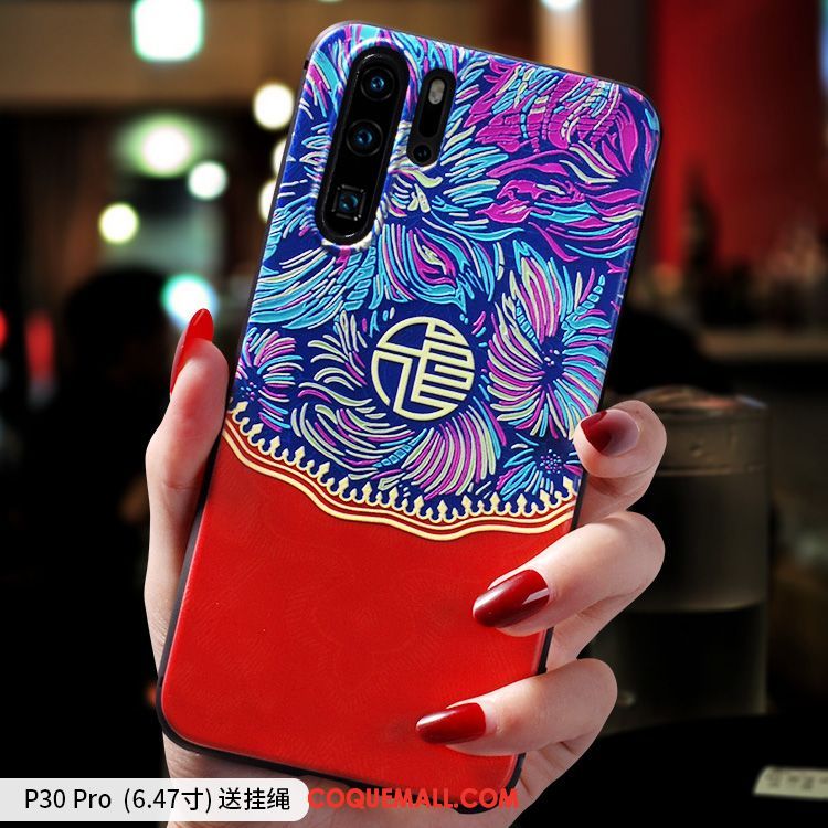 Étui Huawei P30 Pro Téléphone Portable Vert Incassable, Coque Huawei P30 Pro Ornements Suspendus Personnalité