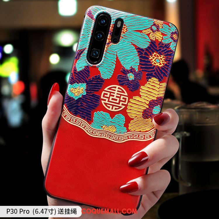 Étui Huawei P30 Pro Téléphone Portable Vert Incassable, Coque Huawei P30 Pro Ornements Suspendus Personnalité