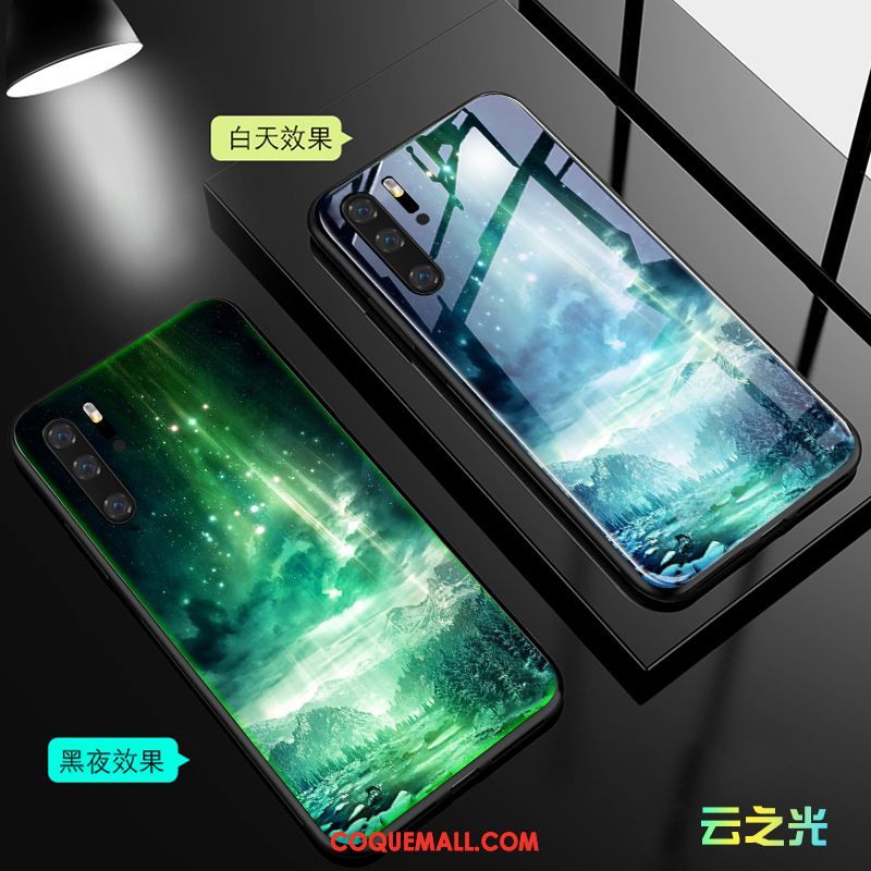 Étui Huawei P30 Pro Téléphone Portable Violet Lumineuses, Coque Huawei P30 Pro Créatif Verre