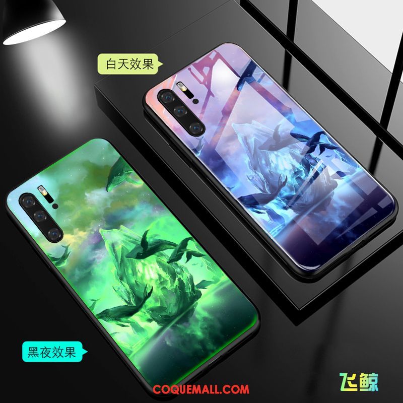 Étui Huawei P30 Pro Téléphone Portable Violet Lumineuses, Coque Huawei P30 Pro Créatif Verre