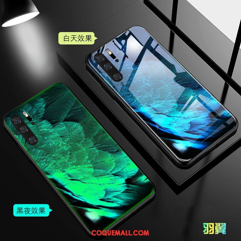 Étui Huawei P30 Pro Téléphone Portable Violet Lumineuses, Coque Huawei P30 Pro Créatif Verre