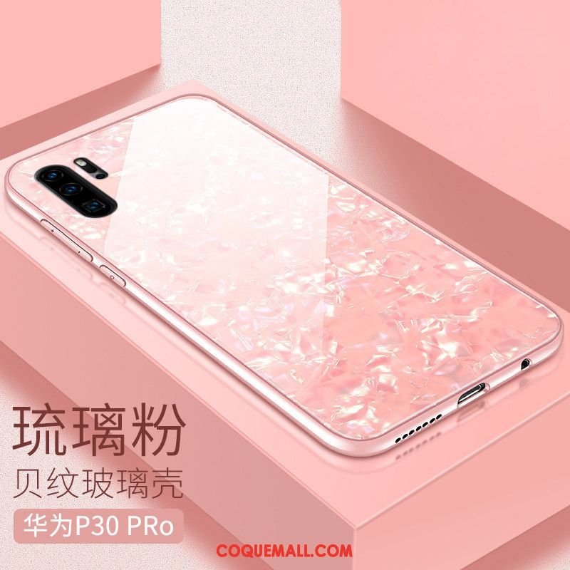 Étui Huawei P30 Pro Verre Net Rouge Nouveau, Coque Huawei P30 Pro Fluide Doux Téléphone Portable