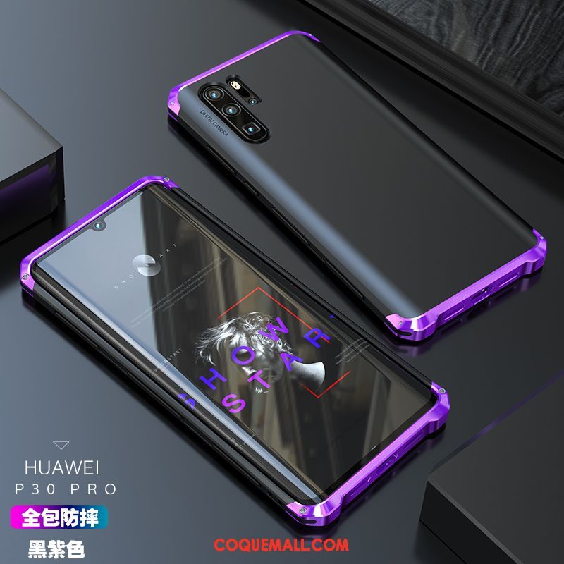 Étui Huawei P30 Pro Vert Luxe Incassable, Coque Huawei P30 Pro Métal Marque De Tendance