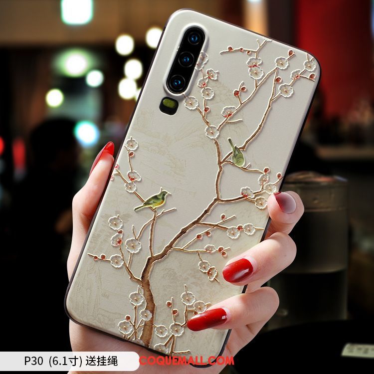 Étui Huawei P30 Protection Délavé En Daim Incassable, Coque Huawei P30 Tout Compris Rose