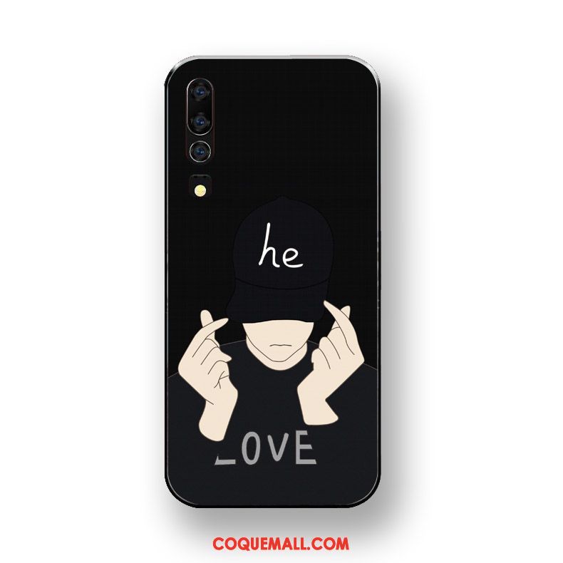 Étui Huawei P30 Protection Fluide Doux Noir, Coque Huawei P30 Silicone Tout Compris