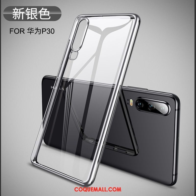 Étui Huawei P30 Protection Rouge Incassable, Coque Huawei P30 Téléphone Portable Simple