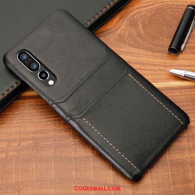 Étui Huawei P30 Tendance Noir Business, Coque Huawei P30 Créatif Incassable