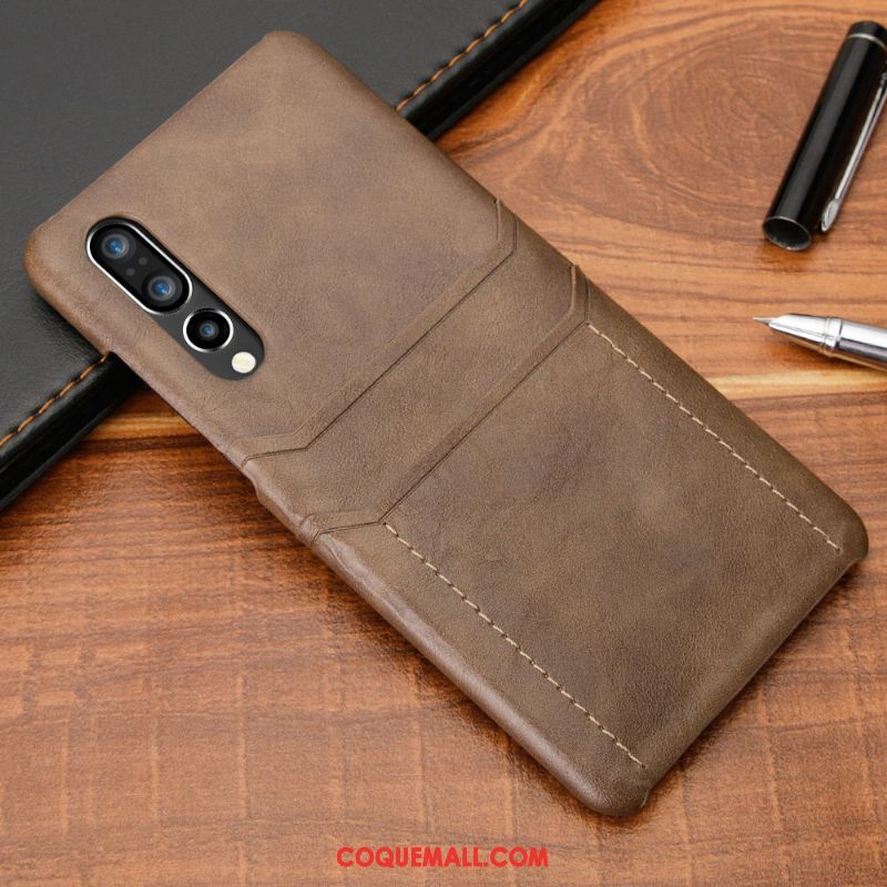 Étui Huawei P30 Tendance Noir Business, Coque Huawei P30 Créatif Incassable