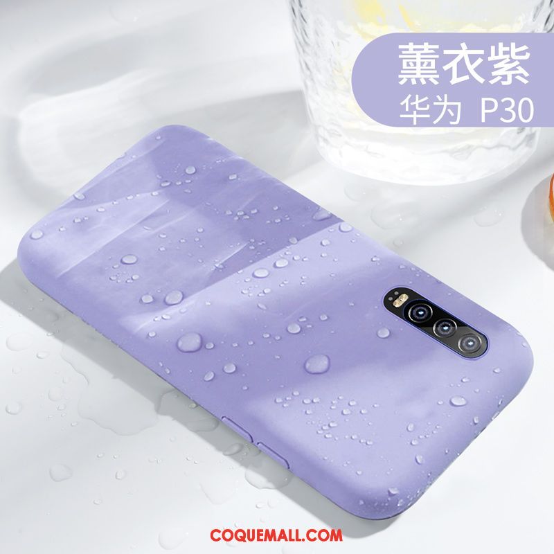 Étui Huawei P30 Tout Compris Très Mince Simple, Coque Huawei P30 Couleur Unie Incassable