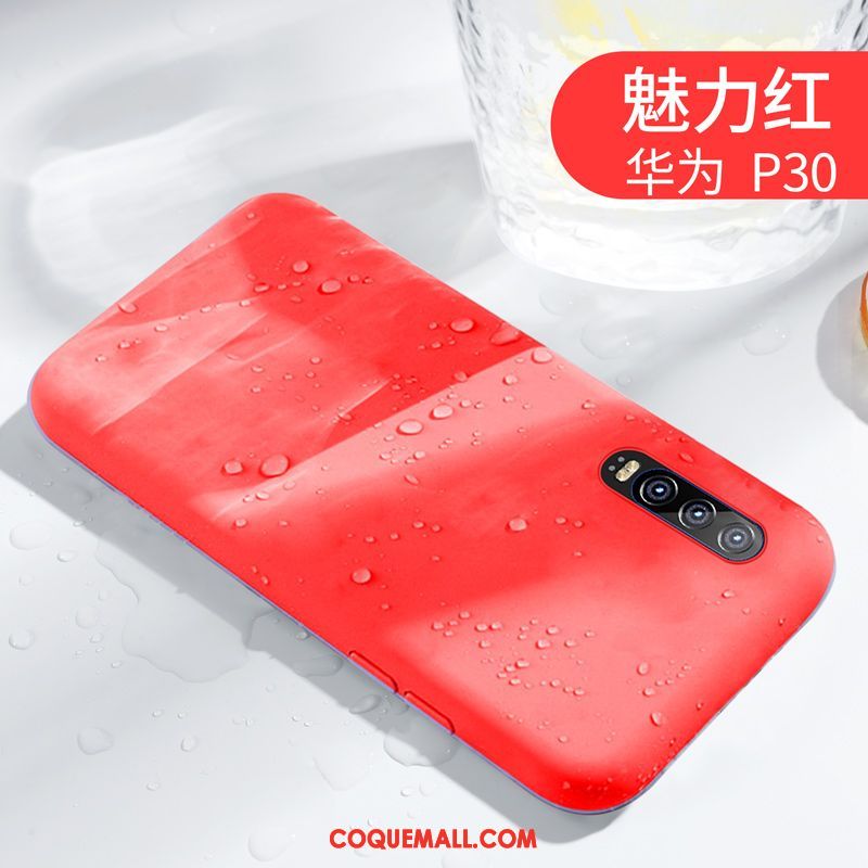 Étui Huawei P30 Tout Compris Très Mince Simple, Coque Huawei P30 Couleur Unie Incassable