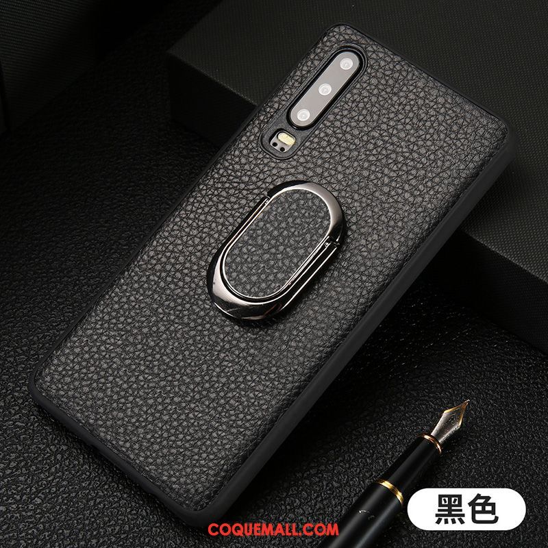 Étui Huawei P30 Téléphone Portable Personnalité Cuir Véritable, Coque Huawei P30 Protection Magnétisme