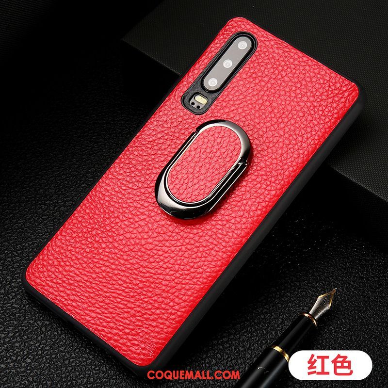 Étui Huawei P30 Téléphone Portable Personnalité Cuir Véritable, Coque Huawei P30 Protection Magnétisme