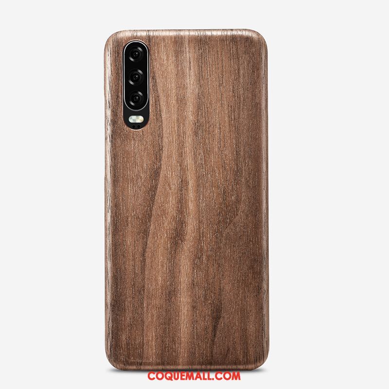 Étui Huawei P30 Téléphone Portable Personnalité Protection, Coque Huawei P30 Fleur En Bois Braun