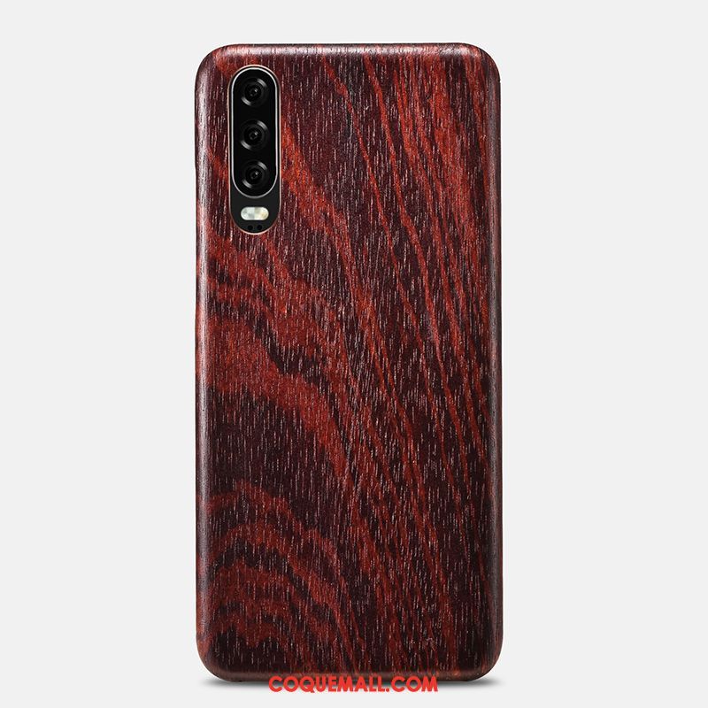 Étui Huawei P30 Téléphone Portable Personnalité Protection, Coque Huawei P30 Fleur En Bois Braun