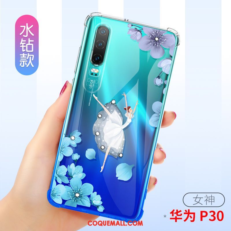 Étui Huawei P30 Téléphone Portable Transparent Protection, Coque Huawei P30 Fluide Doux Très Mince