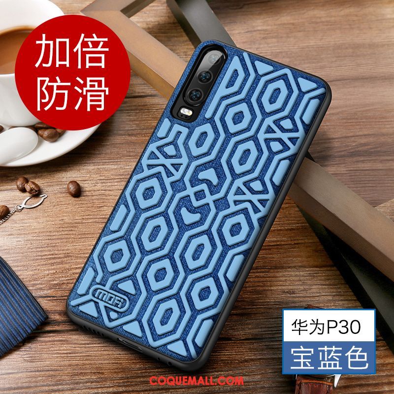 Étui Huawei P30 Téléphone Portable Très Mince Délavé En Daim, Coque Huawei P30 Fluide Doux Créatif