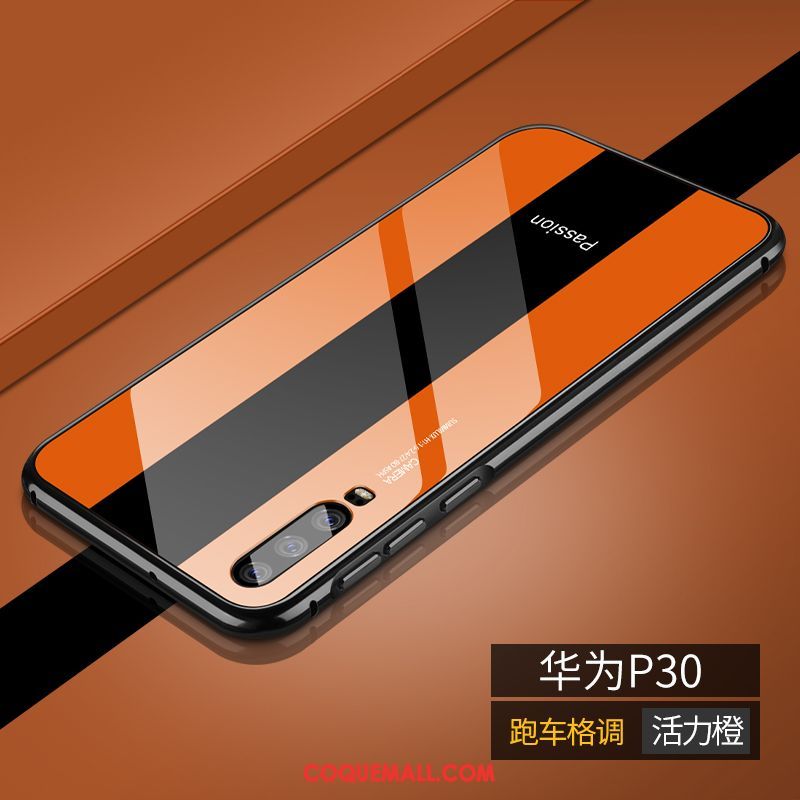 Étui Huawei P30 Verre Incassable Téléphone Portable, Coque Huawei P30 Net Rouge Protection