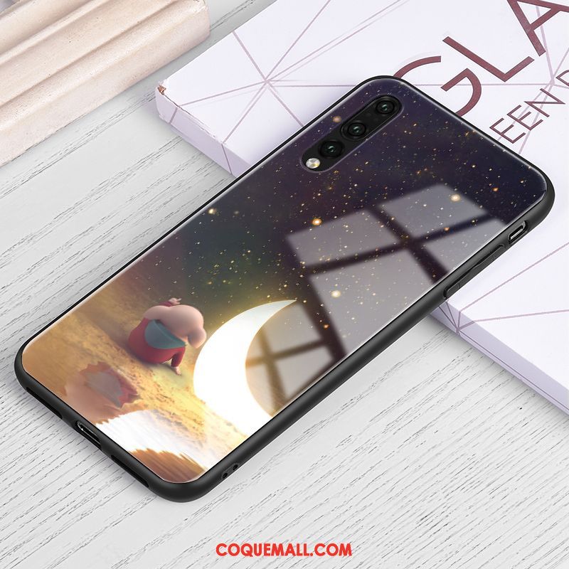 Étui Huawei P30 Verre Personnalité Petit, Coque Huawei P30 Fluide Doux Nouveau Braun