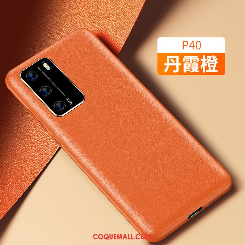 Étui Huawei P40 Créatif Cuir Véritable Incassable, Coque Huawei P40 Protection Personnalité