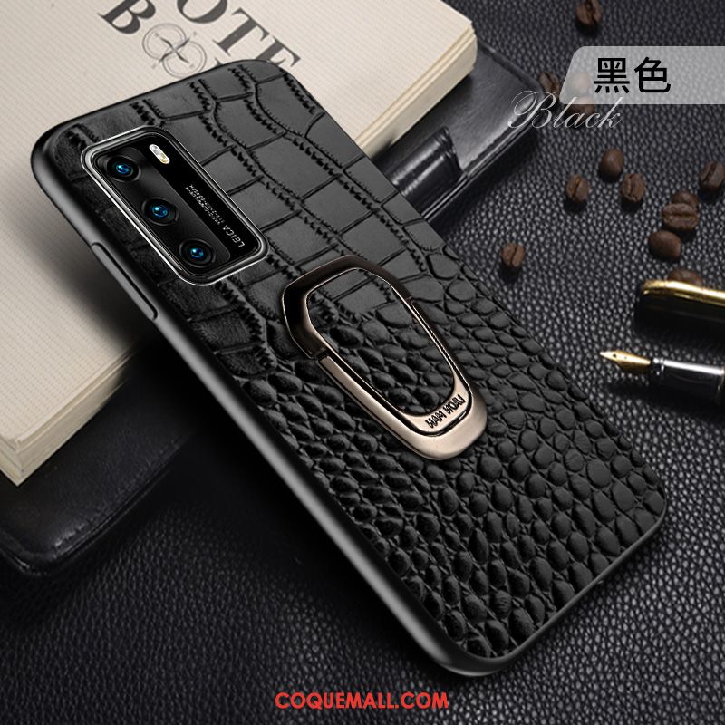 Étui Huawei P40 Créatif Cuir Véritable Support, Coque Huawei P40 Téléphone Portable Marque De Tendance