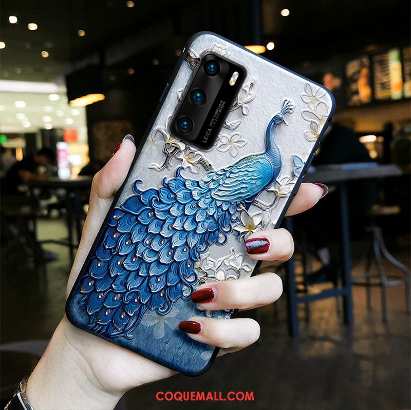 Étui Huawei P40 Gaufrage Fluide Doux Vent, Coque Huawei P40 Amoureux Tendance