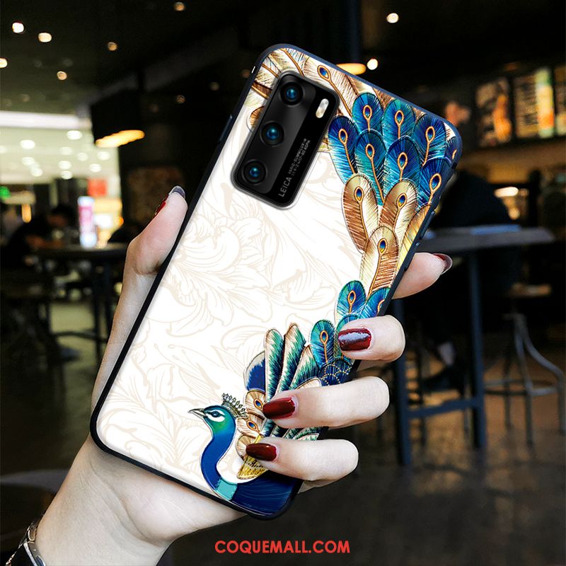 Étui Huawei P40 Gaufrage Fluide Doux Vent, Coque Huawei P40 Amoureux Tendance