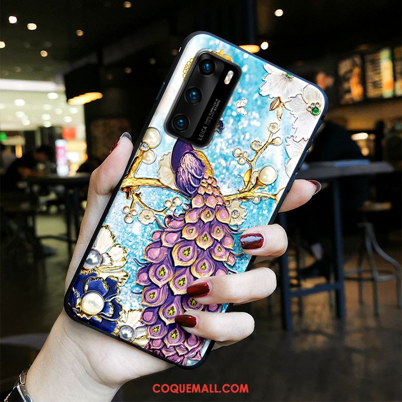 Étui Huawei P40 Gaufrage Fluide Doux Vent, Coque Huawei P40 Amoureux Tendance