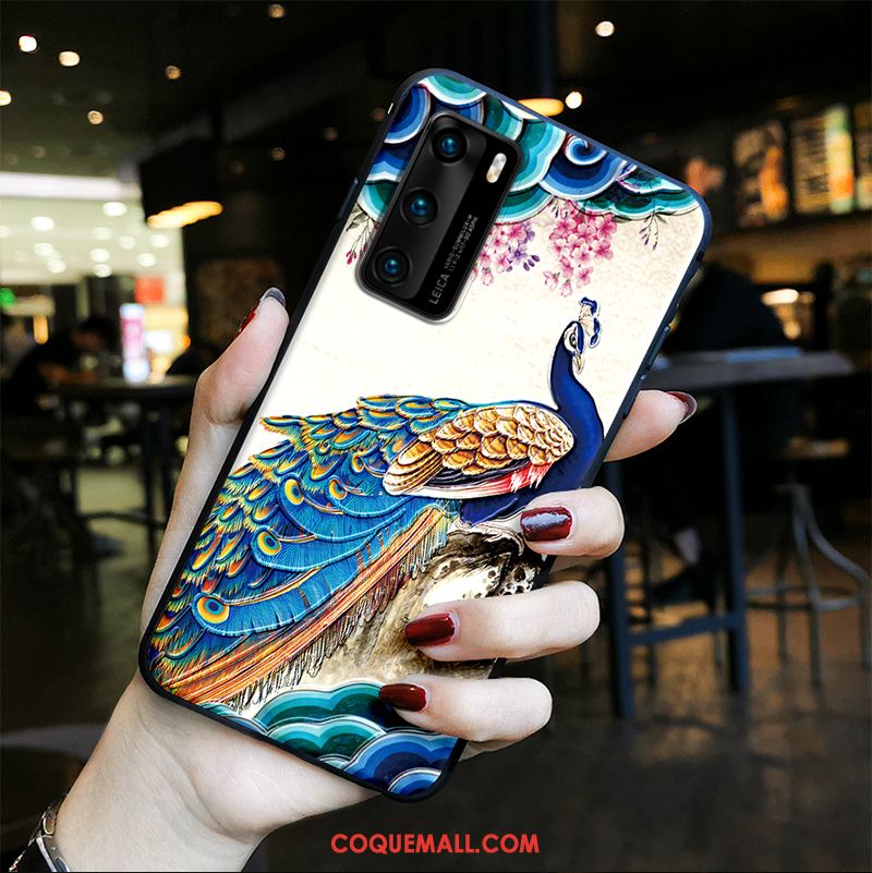 Étui Huawei P40 Gaufrage Fluide Doux Vent, Coque Huawei P40 Amoureux Tendance