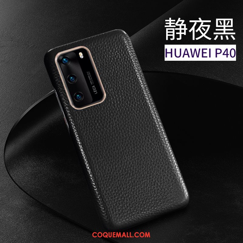 Étui Huawei P40 Incassable Cuir Haut Très Mince, Coque Huawei P40 Créatif Téléphone Portable Braun