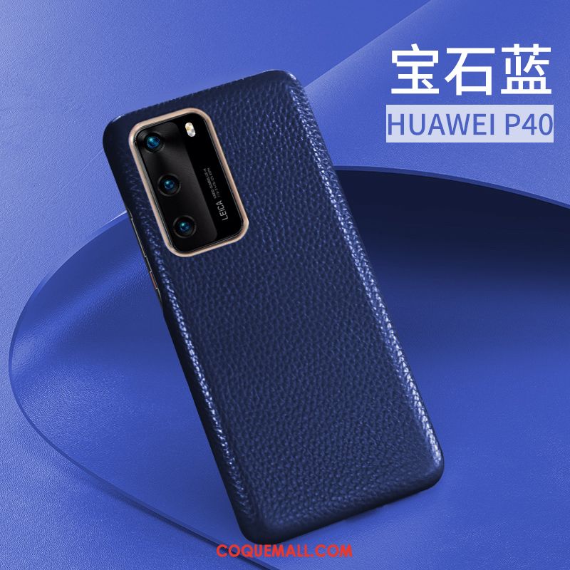 Étui Huawei P40 Incassable Cuir Haut Très Mince, Coque Huawei P40 Créatif Téléphone Portable Braun