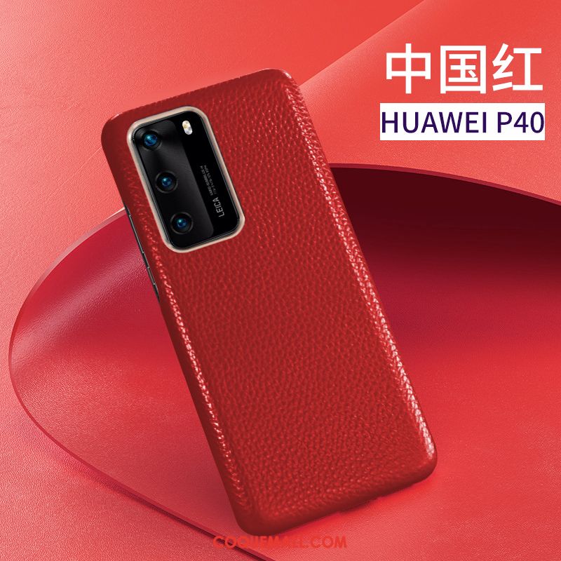 Étui Huawei P40 Incassable Cuir Haut Très Mince, Coque Huawei P40 Créatif Téléphone Portable Braun