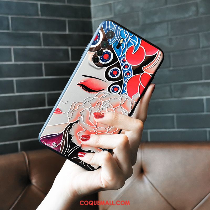 Étui Huawei P40 Lite 5g Gaufrage Net Rouge Personnalité, Coque Huawei P40 Lite 5g Tendance Silicone