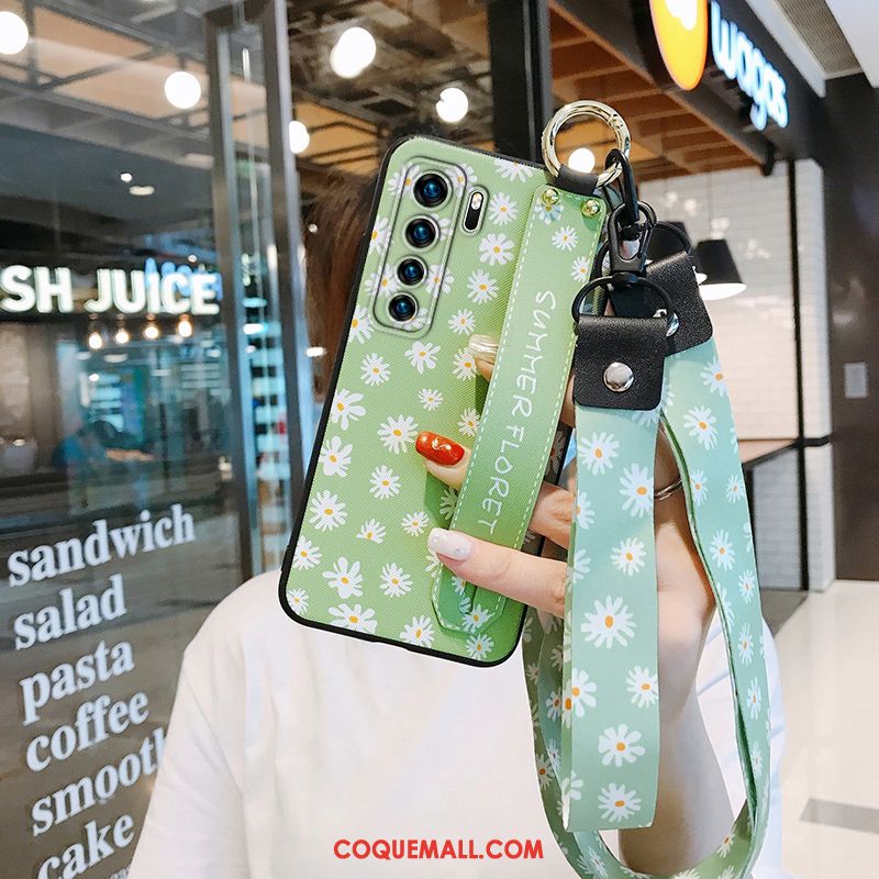 Étui Huawei P40 Lite 5g Ornements Suspendus Vert Très Mince, Coque Huawei P40 Lite 5g Floral Incassable