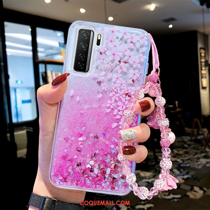 Étui Huawei P40 Lite 5g Quicksand Silicone Violet, Coque Huawei P40 Lite 5g Ornements Suspendus Liquide