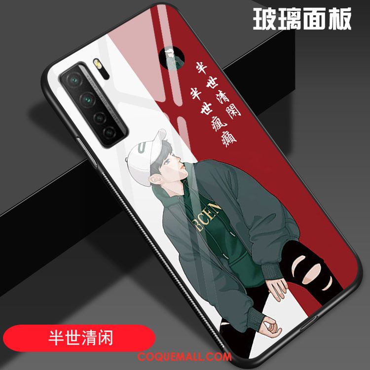 Étui Huawei P40 Lite 5g Silicone Net Rouge Personnalité, Coque Huawei P40 Lite 5g Incassable Rose