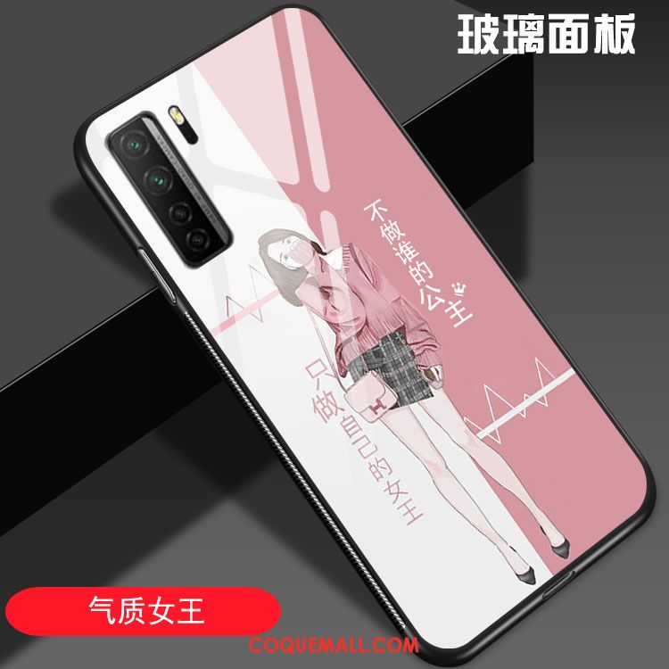 Étui Huawei P40 Lite 5g Silicone Net Rouge Personnalité, Coque Huawei P40 Lite 5g Incassable Rose